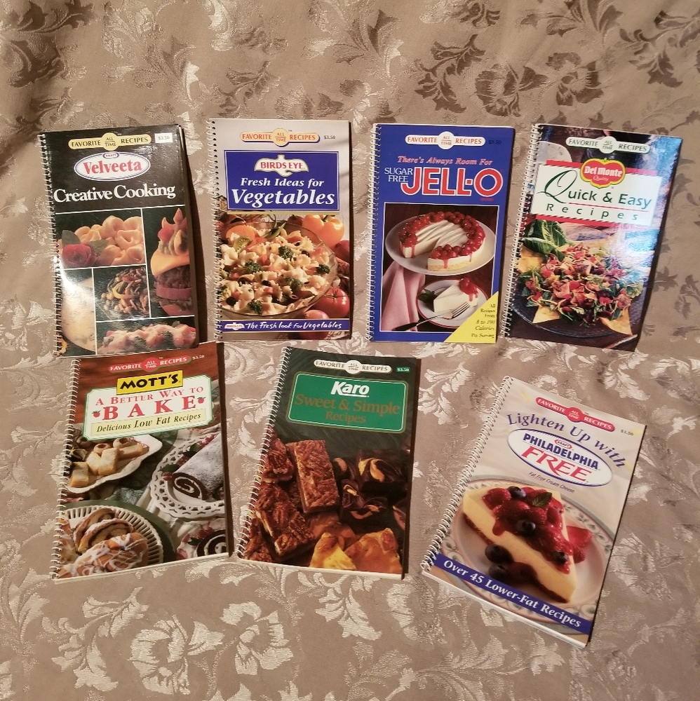 7 Vintage Spiral Cookbooks